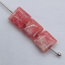 Load image into Gallery viewer, 2 Natural Rhodochrosite 8mm Square Coin Beads