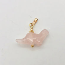 Load image into Gallery viewer, Rose Quartz Diplodocus Dinosaur Pendant Necklace|Animal Jewelry|14k Pendant