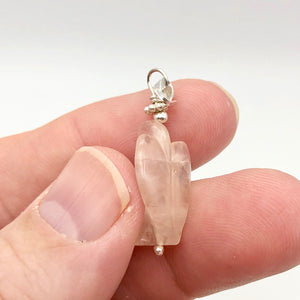 On the Wings of Angels Rose Quartz Sterling Silver 1.5" Long Pendant 509284RQS - PremiumBead Alternate Image 9
