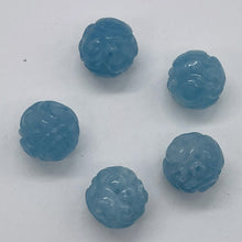 Load image into Gallery viewer, Aquamarine AAA Intricately Carved Round Bead | 12mm | Blue | 1 Bead |