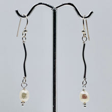 Load image into Gallery viewer, Stunning Faceted White Pearls Sterling Silver Earrings | 2" Long |