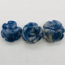 Load image into Gallery viewer, Charm Hand Carved Blue Sodalite Rose Beads |14x7mm | 3 Beads |