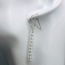 Load image into Gallery viewer, Quartz AAA Crystal Sterling Silver Dangle Earrings| 1 3/4" Long | Clear | 1 Pair