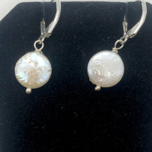 Load image into Gallery viewer, Stunning Creamy Coin Fresh Water Pearl Drop Earrings in Sterling Silver| 1 3/4"| - PremiumBead Alternate Image 2