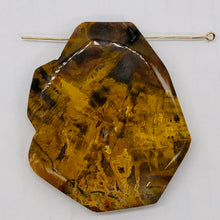Load image into Gallery viewer, Fossilized Wood Irregular Flat Briolette | 52x43x7mm| Tan/Brown | 1 Pendant Bead
