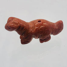 Load image into Gallery viewer, Dinosaur Carved Goldstone Diplodocus Figurine | 25x11.5x7.5mm | Gold sparkle Red