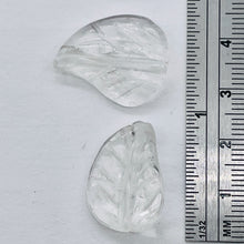 Load image into Gallery viewer, 2 Carved Clear Quartz 19x17x6mm Leaf Beads 10168