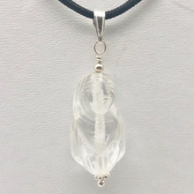 Load image into Gallery viewer, Hand Carved Quartz Female Laughing Buddha Pendant with Silver Findings | 1 3/4" - PremiumBead Alternate Image 4