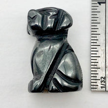Load image into Gallery viewer, Companion Hematite Puppy Dog Figurine Worry Stone | 20x12x10mm | Silvery