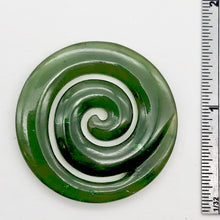 Load image into Gallery viewer, Carved! Lush Green Jade Koru Spiral Pendant Bead | 38x4mm |
