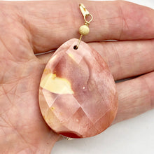 Load image into Gallery viewer, Mookaite Faceted Teardrop 14K Gold Filled Pendant | 2 1/2" Long | Pink White |