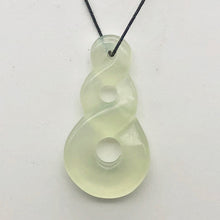 Load image into Gallery viewer, Carved Translucent Serpentine Infinity Pendant with Simple Black Cord 10821C - PremiumBead Primary Image 1