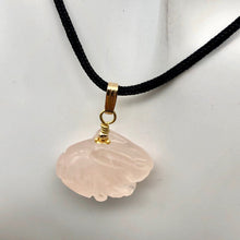 Load image into Gallery viewer, Hop Rose Quartz Bunny Rabbit 14K Gold Filled Pendant | Pink | 1" Long | - PremiumBead Alternate Image 3