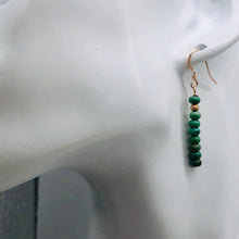 Load image into Gallery viewer, Unique Natural USA Green Turquoise 14K Rose Gold Filled Earrings | 1 1/2" Long |