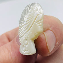 Load image into Gallery viewer, Mother of Pearl Carved Woman Sweater Pin | 1 1/8" Long | White| 1 Lapel Pin |