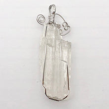 Load image into Gallery viewer, Kunzite Wire-Wrap Clear Crystal Sterling Silver Pendant | 2 1/4 Inch Long |