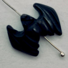 Load image into Gallery viewer, Halloween 2 Hand Carved Hematite Bat Beads | 21x16x5mm | Silver black