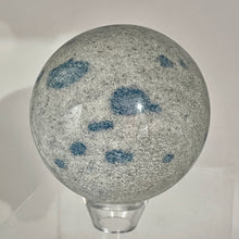 Load image into Gallery viewer, K2 Stone Meditation Scrying Sphere | 3" | White Blue | 1 Display Sphere|