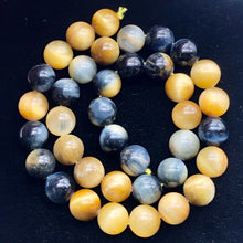 Load image into Gallery viewer, HawkeyeTigereye 16" Strand Round | 10 mm | Blue/Golden Brown | 38 Beads |
