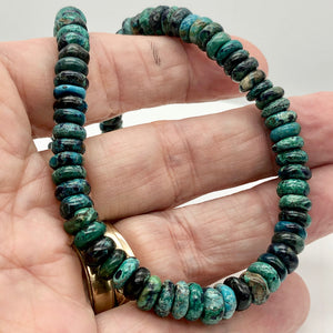 Gorgeous Blue Green Gemstone Beads Rondelle 8" Strand of Chrysoprase 8x4mm - PremiumBead Alternate Image 3