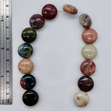 Load image into Gallery viewer, Exotic 7 Imperial Jasper 14mm Coin Beads 9594