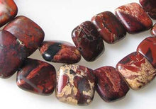 Load image into Gallery viewer, Red Brecciated Jasper Square Coin Bead Strand 109569 - PremiumBead Primary Image 1