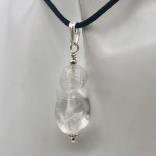 Load image into Gallery viewer, Hand Carved Quartz Female Laughing Buddha Pendant with Silver Findings | 1 3/4" - PremiumBead Alternate Image 10