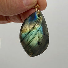 Load image into Gallery viewer, Labradorite 14k Gold Filled Drop Pendant | 2 1/4" Long | Blue Gray |