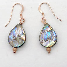 Load image into Gallery viewer, Abalone 14k Gold Filled Drop Earrings | 1 1/4" Long | Rainbow |