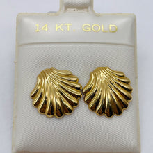 Load image into Gallery viewer, Gold Sea Shell 14K Post Earrings | 5/8" Long | Gold | 1 Pair Earrings |