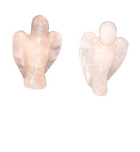 Load image into Gallery viewer, 2 Loving Hand Carved Rose Quartz Guardian Angels 9284RQ | 21x14x8mm | Pink