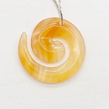 Load image into Gallery viewer, Chalcedony, Mandarin Spiral | 32x4.5mm | Orange | 1 Pendant Bead |