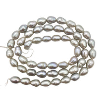 Load image into Gallery viewer, Silvery Platinum Freshwater Pearl Strand | 8x6-6.5x5mm | ~55 pearls | 110864
