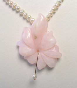 Love Pink Peruvian Opal Flower 16 inch Necklace 510369A - PremiumBead Alternate Image 3