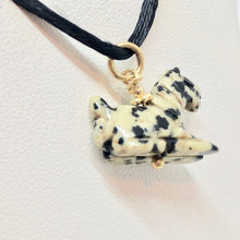 Load image into Gallery viewer, Dalmatian Stone Horse Pendant Necklace|Semi Precious Stone Jewelry|14k Pendant