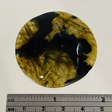 Load image into Gallery viewer, Labradorite Disc Pendant Bead | 45x5mm | Green Black | 1 Bead