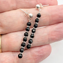 Load image into Gallery viewer, Onyx Sterling Silver Post Dangle Earrings | 2" Long | Black | 1 Pair |