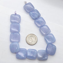 Load image into Gallery viewer, Blue Chalcedony Square Half Strand | 16x16x6 | Blue | 6 Beads |