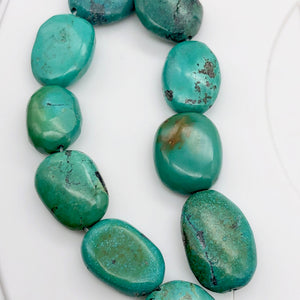 Natural Turquoise Oval Skipping Stones | 20x15mm | Blue/Green | Oval | 2 Beads | - PremiumBead Alternate Image 5