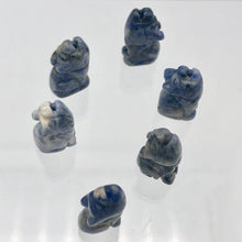 Load image into Gallery viewer, Howling New Moon Sodalite Wolf / Coyote Figurine | 21x11x8mm | Blue white - PremiumBead Alternate Image 9