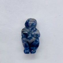 Load image into Gallery viewer, 2 Carved Sodalite Goddess of Willendorf Beads | 20x9x7mm | Blue white