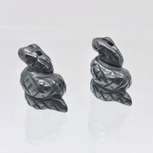 Load image into Gallery viewer, Charmer 2 Carved Hematite Snake Beads | 20.5x20x14mm | Silver Grey - PremiumBead Alternate Image 3