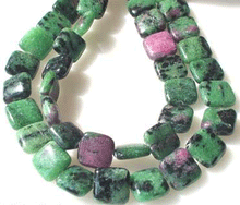 Load image into Gallery viewer, Magical Ruby Zoisite Square Coin Bead Strand 109560 - PremiumBead Primary Image 1