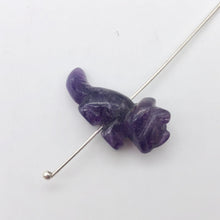Load image into Gallery viewer, Purple Dinosaur Amethyst Triceratops Figurine/Worry | 22x12x7.5mm | Purple