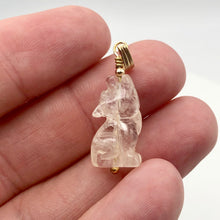 Load image into Gallery viewer, Howling! Clear Quartz 14K Gold Filled Wolf Coyote Pendant 509282QZG - PremiumBead Alternate Image 7