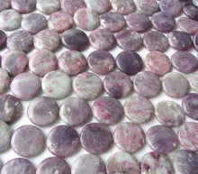 Load image into Gallery viewer, 2 Lepidolite & Rubilite 30x8mm Coin Pendant Beads 008832 - PremiumBead Primary Image 1