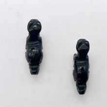 Load image into Gallery viewer, Dinosaur 2 Carved Obsidian Diplodocus Beads | 25x11.5x7.5mm | Black - PremiumBead Alternate Image 10