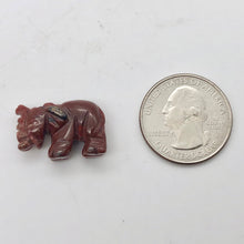 Load image into Gallery viewer, Wild Hand Carved Brecciated Jasper Elephant Figurine | 20x15x7mm | Dark Red