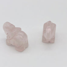 Load image into Gallery viewer, 2 Wild Hand Carved Rose Quartz Elephant Beads | 22.5x17.5x9.5mm | Pink - PremiumBead Alternate Image 2