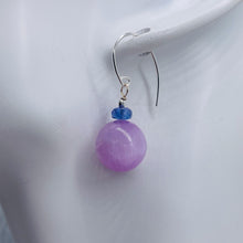Load image into Gallery viewer, Kunzite Tanzanite Sterling Silver Drop Earrings | 1 1/4" | Lavender Blue |